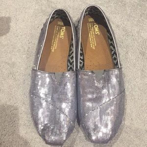 Silver Sparkly Toms